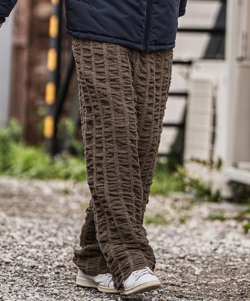 CAMBIO(カンビオ)の「mp13921-Floating Jacquard Mole Knit Wide Straight Pants ニットパンツ(その他パンツ・メンズ・ブラック/カーキ/チャコール/キナリ・S/M/L)」の6枚目の写真