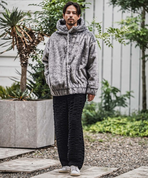 CAMBIO(カンビオ)の「mp13921-Floating Jacquard Mole Knit Wide Straight Pants ニットパンツ(その他パンツ・メンズ・ブラック/カーキ/チャコール/キナリ・S/M/L)」の19枚目の写真