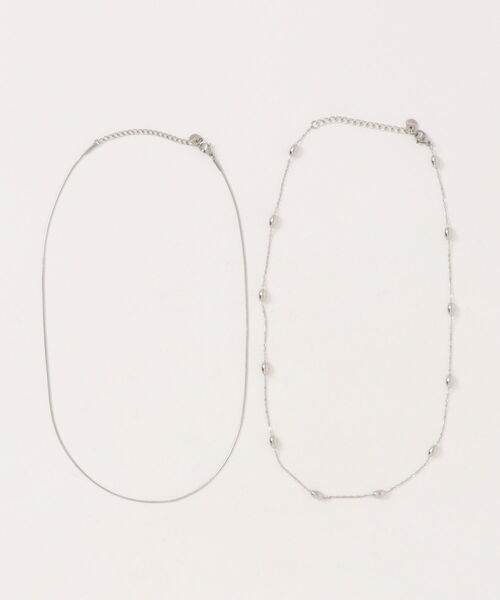 Andemiu（アンデミュウ）の「ステンレスボールスネーク2連ネックレス583906（ネックレス・レディース・ベージュ/ライトグレー・FREE）」の8枚目の写真