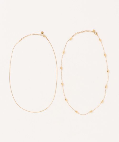 Andemiu（アンデミュウ）の「ステンレスボールスネーク2連ネックレス583906（ネックレス・レディース・ベージュ/ライトグレー・FREE）」の9枚目の写真