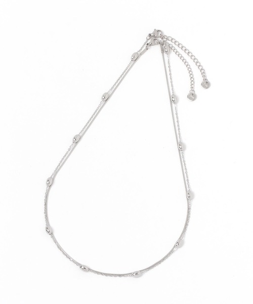 Andemiu（アンデミュウ）の「ステンレスボールスネーク2連ネックレス583906（ネックレス・レディース・ベージュ/ライトグレー・FREE）」の4枚目の写真