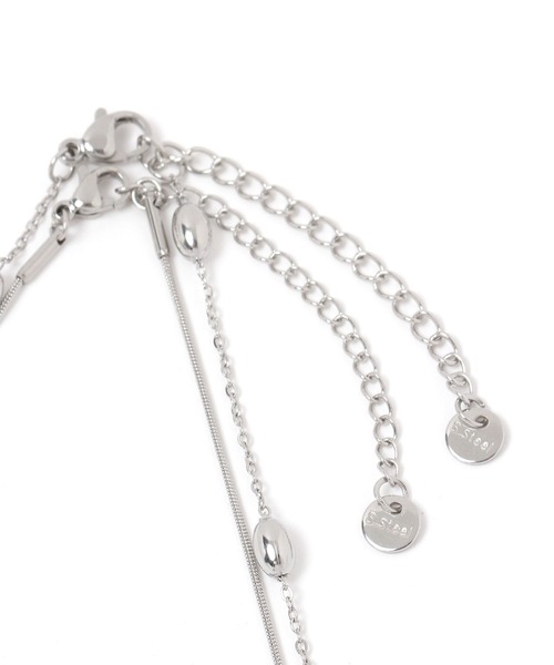 Andemiu（アンデミュウ）の「ステンレスボールスネーク2連ネックレス583906（ネックレス・レディース・ベージュ/ライトグレー・FREE）」の7枚目の写真