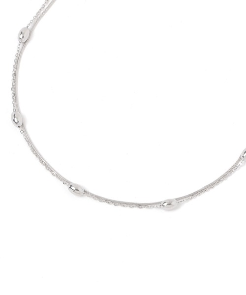 Andemiu（アンデミュウ）の「ステンレスボールスネーク2連ネックレス583906（ネックレス・レディース・ベージュ/ライトグレー・FREE）」の10枚目の写真