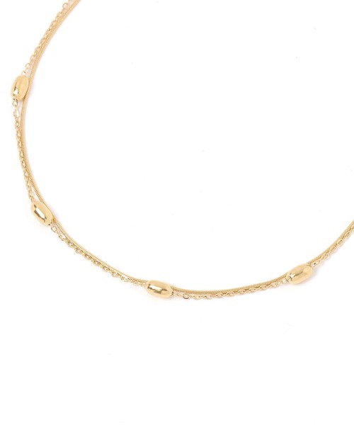 Andemiu（アンデミュウ）の「ステンレスボールスネーク2連ネックレス583906（ネックレス・レディース・ベージュ/ライトグレー・FREE）」の11枚目の写真