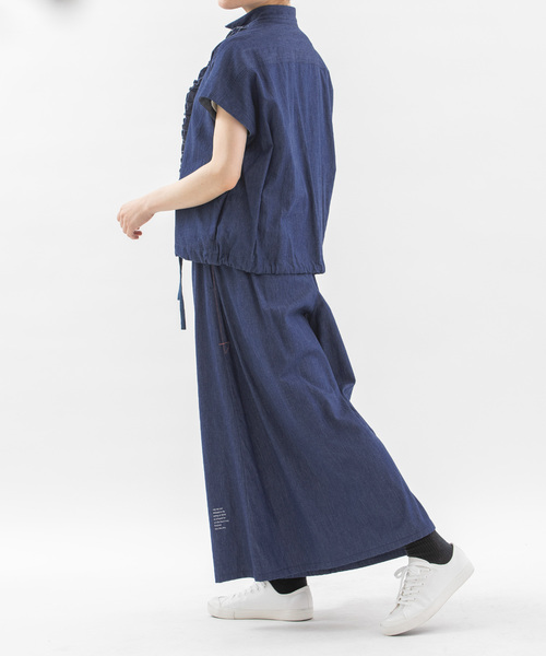nop de nod(ノップドゥノッド)の「フレアーマキシパンツ(その他パンツ・レディース・ブルー系/ブラック・M)」の6枚目の写真
