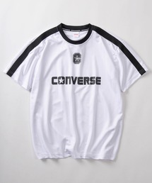 【71】【CONVERSE/コンバース】Cマーク & ブランドロゴ ユニフォームデザイン シャドウストライプ Tシャツ  接触冷感 /吸水速乾