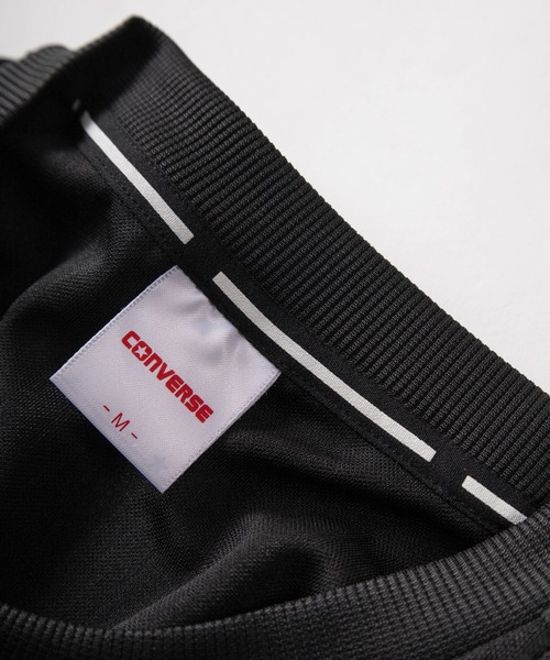 CONVERSE(コンバース)の「【71】【CONVERSE/コンバース】Cマーク & ブランドロゴ ユニフォームデザイン シャドウストライプ Tシャツ 接触冷感 /吸水速乾(Tシャツ/カットソー・メンズ・ブラック/ホワイト・M/L/XL)」の5枚目の写真