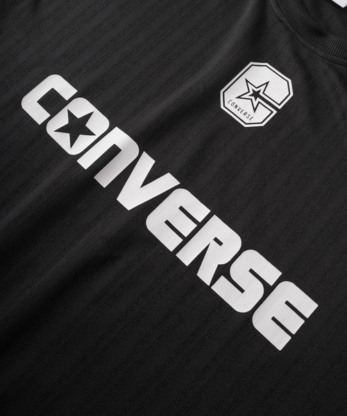 CONVERSE(コンバース)の「【71】【CONVERSE/コンバース】Cマーク & ブランドロゴ ユニフォームデザイン シャドウストライプ Tシャツ 接触冷感 /吸水速乾(Tシャツ/カットソー・メンズ・ブラック/ホワイト・M/L/XL)」の6枚目の写真