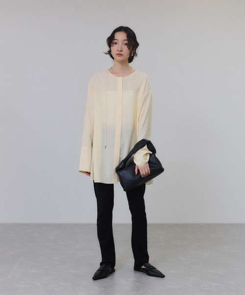 ADAM ET ROPE'（アダムエロペ）の「【接触冷感】キュプラニットスリムパンツ（その他パンツ・レディース・ブラック・36/38）」の15枚目の写真