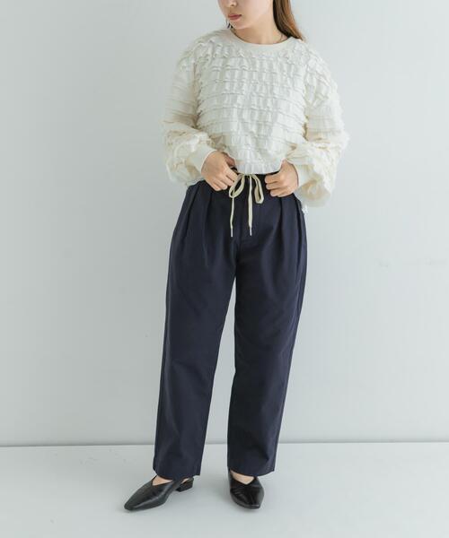 URBAN RESEARCH Sonny Label（アーバンリサーチサニーレーベル）の「3/2WORKS ツータックチノパンツ（その他パンツ・レディース・ベージュ/ネイビー・SMALL/MEDIUM/LARGE）」の6枚目の写真