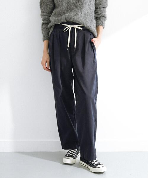 URBAN RESEARCH Sonny Label（アーバンリサーチサニーレーベル）の「3/2WORKS ツータックチノパンツ（その他パンツ・レディース・ベージュ/ネイビー・SMALL/MEDIUM/LARGE）」の9枚目の写真