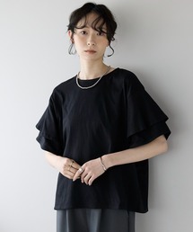 amini（アミニ）の「フリルスリーブカットソー（Tシャツ/カットソー）」