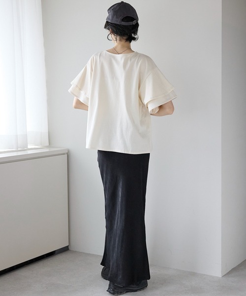 セール】【2025 SS】フリルスリーブカットソー（Tシャツ