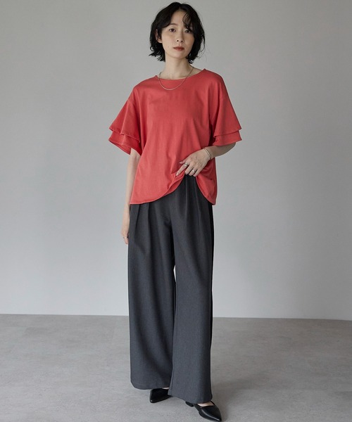 RUBY AND YOU フリルカラーサーマルカットソー whyto ホワイト フリル カラー ブラウス “frill collar blouse