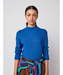 Openwork turtle neck T-shirt