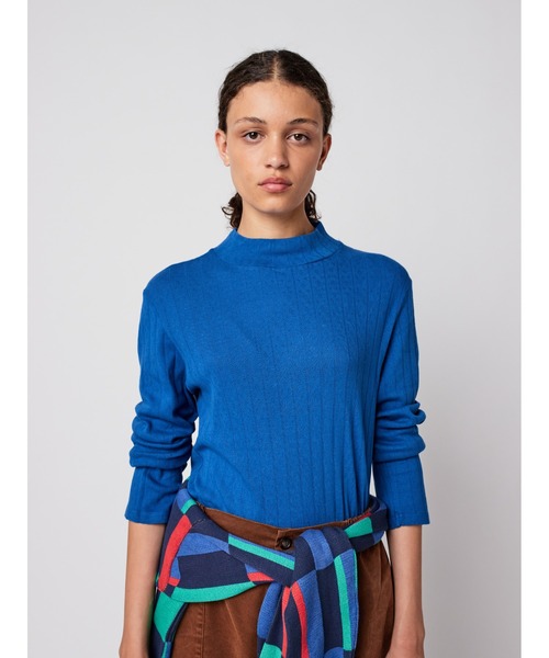 BOBO CHOSES(ボボショーズ)の「Openwork turtle neck T-shirt(Tシャツ/カットソー・レディース・ブルー・S/M/XL/L/XS)」の1枚目の写真