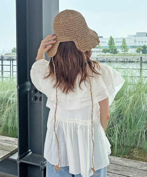 wicagrocery ウィカグロサリー 麦わら帽子 WICAGROCERY ウィカグロサリー STRAW HAT 麦わら帽子 - 帽子お 得 な