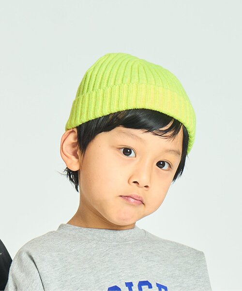 Ampersand（アンパサンド）の「リブニットキャップ（ニットキャップ/ビーニー・キッズ・ブラック/オレンジ/イエロー/アイボリー/ピンク・48/50/54/58）」の4枚目の写真