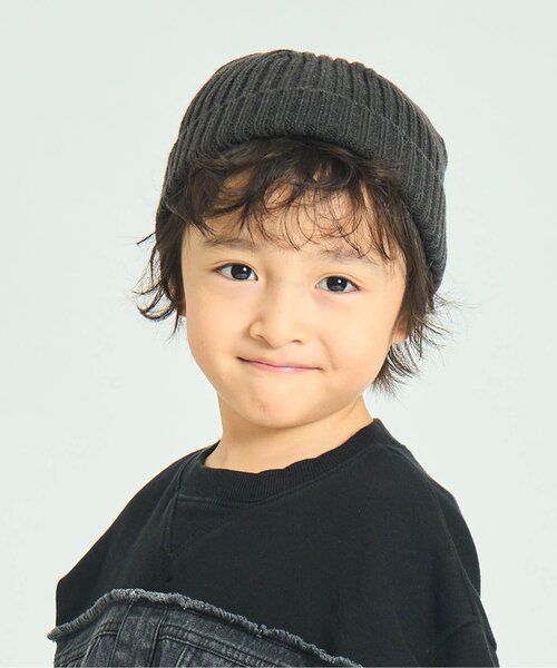 Ampersand（アンパサンド）の「リブニットキャップ（ニットキャップ/ビーニー・キッズ・ブラック/オレンジ/イエロー/アイボリー/ピンク・48/50/54/58）」の3枚目の写真