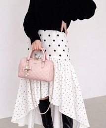 dazzlin（ダズリン）の「【dazzlin/ダズリン】キルティング　リボンキーチャーム付ボストンバッグ／500mlペットボトル収納可（ボストンバッグ）」