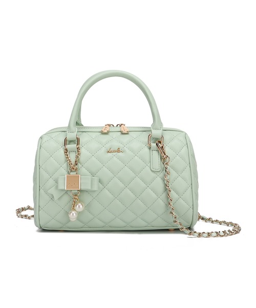 dazzlin（ダズリン）の「【dazzlin/ダズリン】キルティング　リボンキーチャーム付ボストンバッグ／500mlペットボトル収納可（ボストンバッグ・レディース・ブラック/ピンク/アイボリー/ミント・FREE）」の15枚目の写真