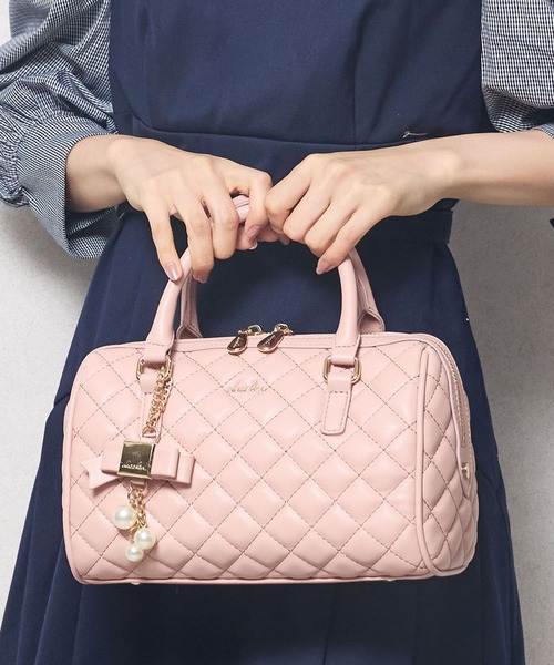 dazzlin(ダズリン)の「【dazzlin/ダズリン】キルティング リボンキーチャーム付ボストンバッグ/500mlペットボトル収納可(ボストンバッグ・レディース・ブラック/ピンク/アイボリー/ミント・FREE)」の20枚目の写真
