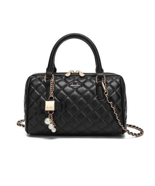 dazzlin（ダズリン）の「【dazzlin/ダズリン】キルティング　リボンキーチャーム付ボストンバッグ／500mlペットボトル収納可（ボストンバッグ・レディース・ブラック/ピンク/アイボリー/ミント・FREE）」の21枚目の写真