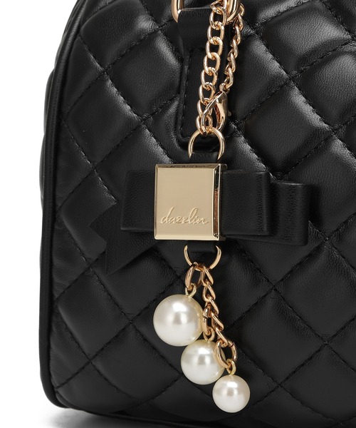 dazzlin（ダズリン）の「【dazzlin/ダズリン】キルティング　リボンキーチャーム付ボストンバッグ／500mlペットボトル収納可（ボストンバッグ・レディース・ブラック/ピンク/アイボリー/ミント・FREE）」の19枚目の写真