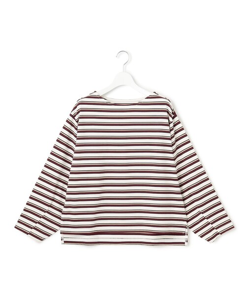 J.PRESS YORK STREET(ジェイプレスヨークストリート)の「【WOMEN】ロングスリーブ ボーダー バスクシャツ(Tシャツ/カットソー・レディース・ダークブラウン系1/ダークグリーン系2/ホワイト系/ホワイト系2/ベージュ系1・F)」の2枚目の写真