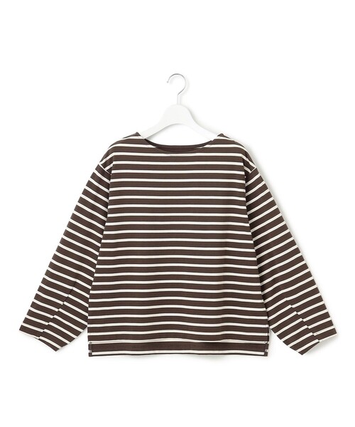 J.PRESS YORK STREET(ジェイプレスヨークストリート)の「【WOMEN】ロングスリーブ ボーダー バスクシャツ(Tシャツ/カットソー・レディース・ダークブラウン系1/ダークグリーン系2/ホワイト系/ホワイト系2/ベージュ系1・F)」の3枚目の写真