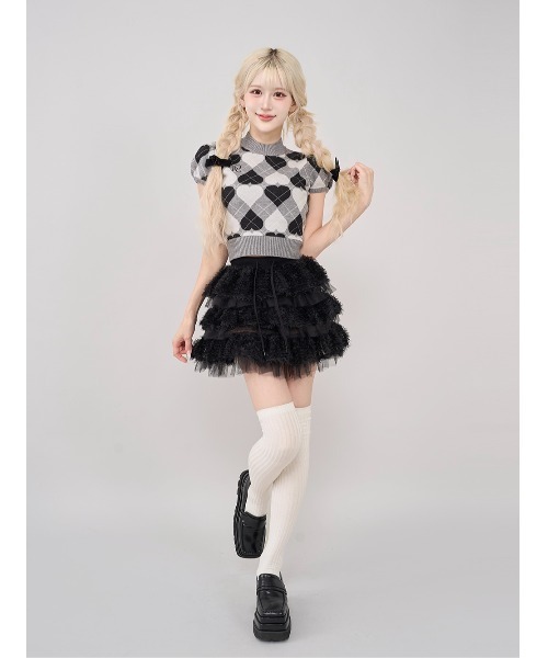 ミックスレースフリルミニスカート（スカート）｜Darich