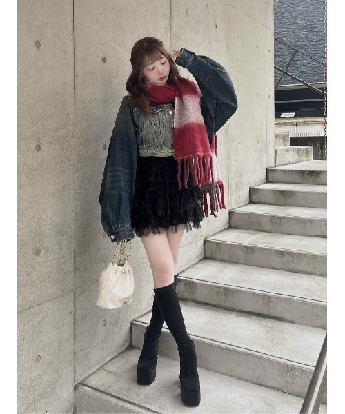 ミックスレースフリルミニスカート（スカート）｜Darich