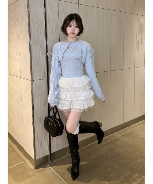 セール】ミックスレースフリルミニスカート（スカート）｜Darich