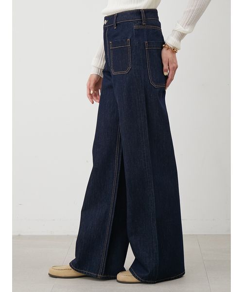 【新作】Mila Owen パッチポケットデザインバギーデニムパンツ パッチポケットデザインバギーデニムパンツ（デニムパンツ