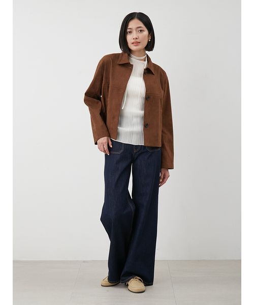 パッチポケットデザインバギーデニムパンツ（デニムパンツ