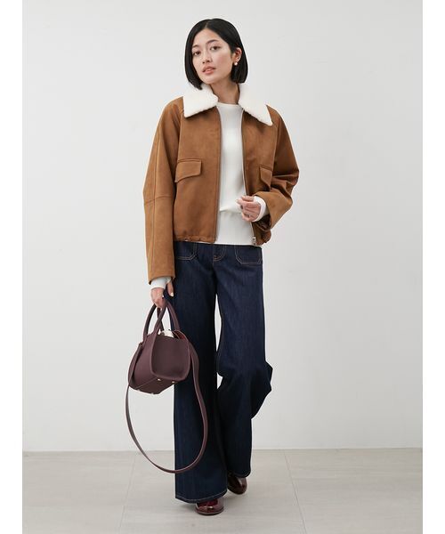 パッチポケットデザインバギーデニムパンツ（デニムパンツ）｜Mila