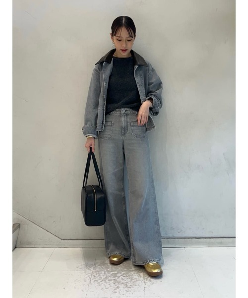 パッチポケットデザインバギーデニムパンツ（デニムパンツ）｜Mila