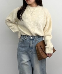 UNDOVE（アンドゥーブ）の「UNDOVE　やわらかブークレニットプルオーバー　【洗えるニット/ウォッシャブル/UV/カラーニット/ボリュームニット/もこもこ】（ニット/セーター）」