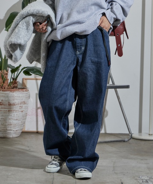 クロネコ発送　美品　GRAMICCI グラミチ　ダークブルー デニムパンツ GRAMICCI グラミチ Gramicci デニムルーズテーパードパンツ
