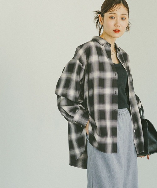 MARKAWARE チェック柄 長袖シャツ ネイビー系 楽天市場】チェック柄 長袖シャツ オーバーシャツ メンズ