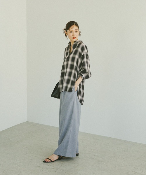 GLOBAL WORK(グローバルワーク)の「チェックシャツ長袖/579509(シャツ/ブラウス・レディース・ブルー系その他/ブラウン系その他/ブラック系その他/ブラウン系その他7・FREE)」の6枚目の写真