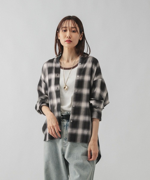 GLOBAL WORK(グローバルワーク)の「チェックシャツ長袖/579509(シャツ/ブラウス・レディース・ブルー系その他/ブラウン系その他/ブラック系その他/ブラウン系その他7・FREE)」の15枚目の写真