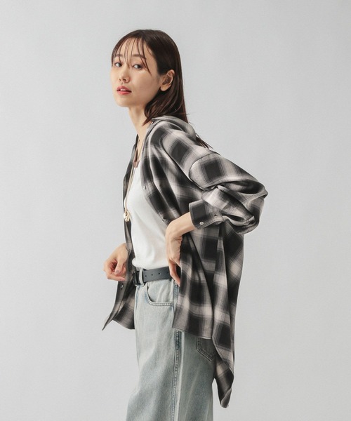 GLOBAL WORK(グローバルワーク)の「チェックシャツ長袖/579509(シャツ/ブラウス・レディース・ブルー系その他/ブラウン系その他/ブラック系その他/ブラウン系その他7・FREE)」の16枚目の写真