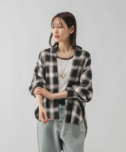 GLOBAL WORK(グローバルワーク)の「チェックシャツ長袖/579509(シャツ/ブラウス・レディース・ブルー系その他/ブラウン系その他/ブラック系その他/ブラウン系その他7・FREE)」の17枚目の写真