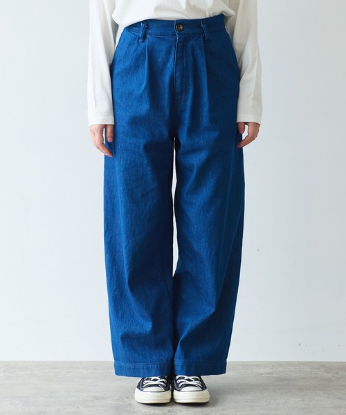 bulle de savon（ビュルデサボン）の「△8oz ムラ糸デニム パンツ（デニムパンツ・レディース・ネイビー・FREE）」の14枚目の写真