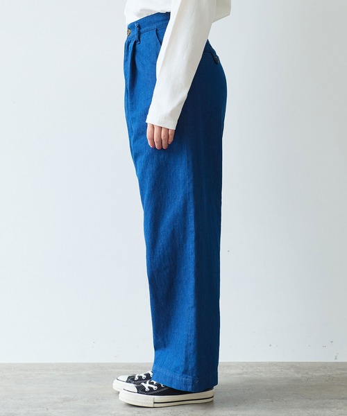 bulle de savon（ビュルデサボン）の「△8oz ムラ糸デニム パンツ（デニムパンツ・レディース・ネイビー・FREE）」の15枚目の写真