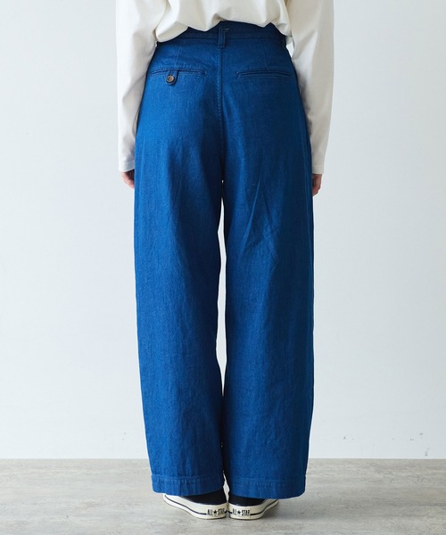 bulle de savon（ビュルデサボン）の「△8oz ムラ糸デニム パンツ（デニムパンツ・レディース・ネイビー・FREE）」の16枚目の写真