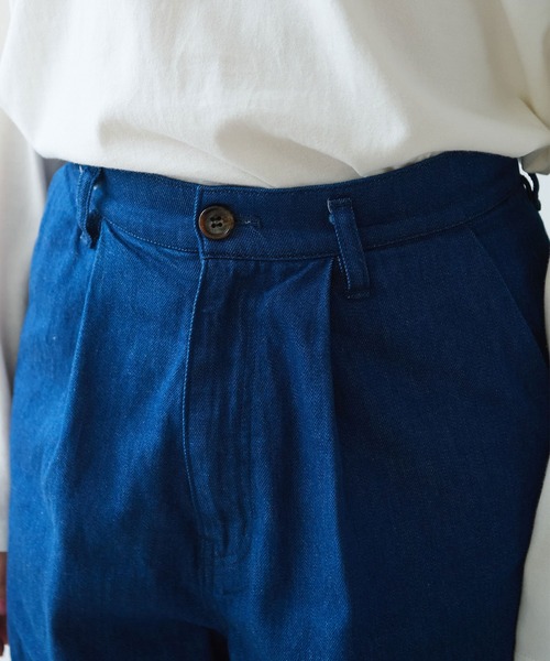 bulle de savon（ビュルデサボン）の「△8oz ムラ糸デニム パンツ（デニムパンツ・レディース・ネイビー・FREE）」の19枚目の写真
