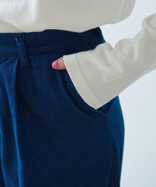 bulle de savon（ビュルデサボン）の「△8oz ムラ糸デニム パンツ（デニムパンツ・レディース・ネイビー・FREE）」の20枚目の写真
