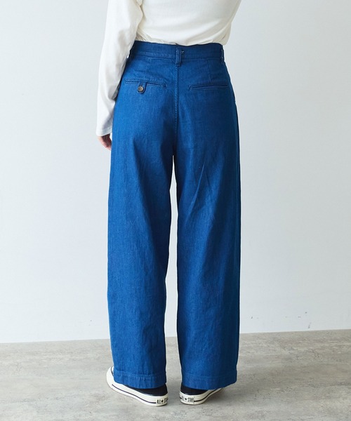 bulle de savon（ビュルデサボン）の「△8oz ムラ糸デニム パンツ（デニムパンツ・レディース・ネイビー・FREE）」の5枚目の写真